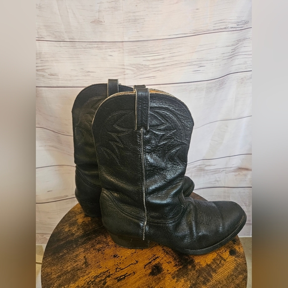 Durango Men’s Black Leather Cowboy Boots – Size 10EE - Picture 6 of 8